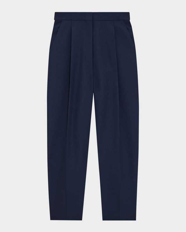 Pleated Tapered Ankle Pants